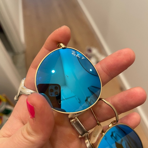 Ray Ban polarized metallic blue sunglasses main image 7